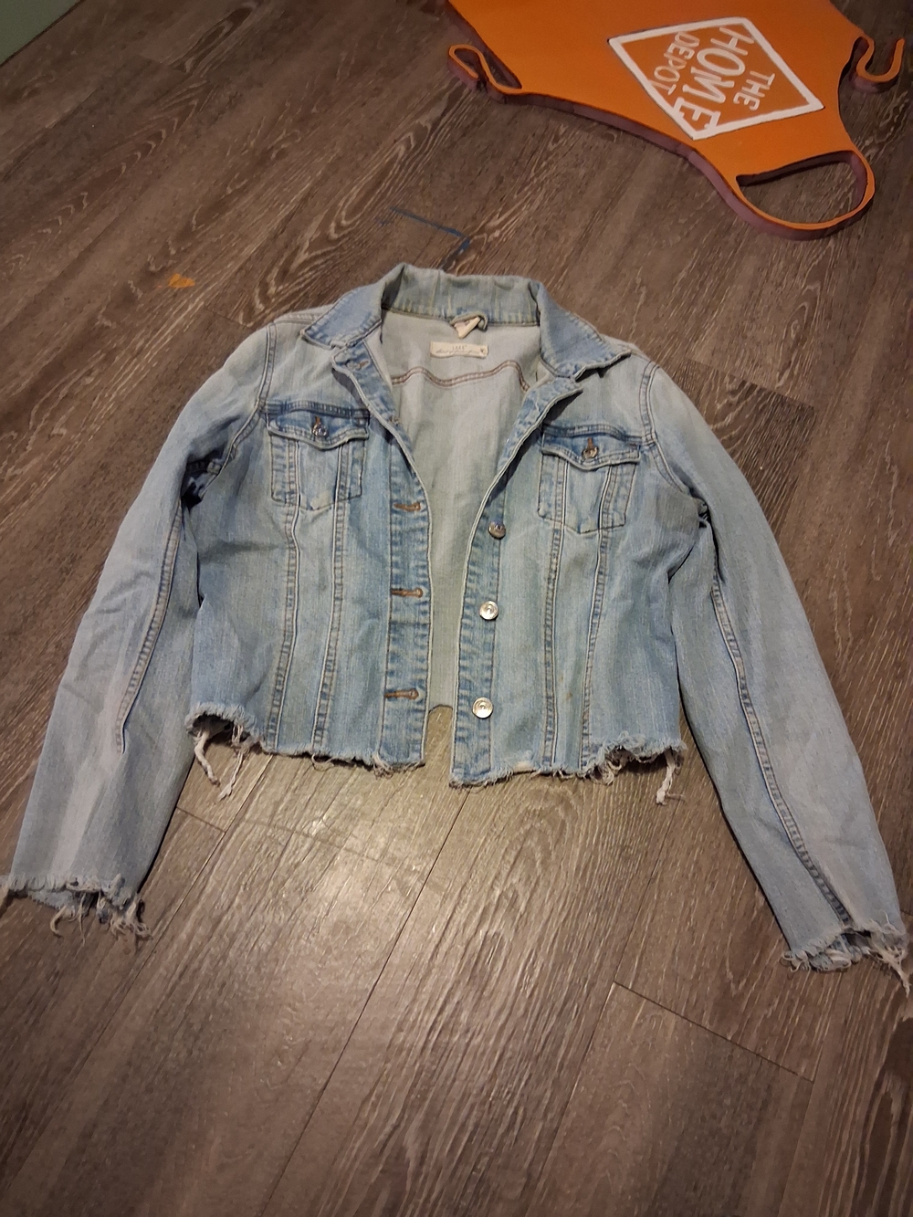 Light Blue Cropped Denim Jacket - Women's